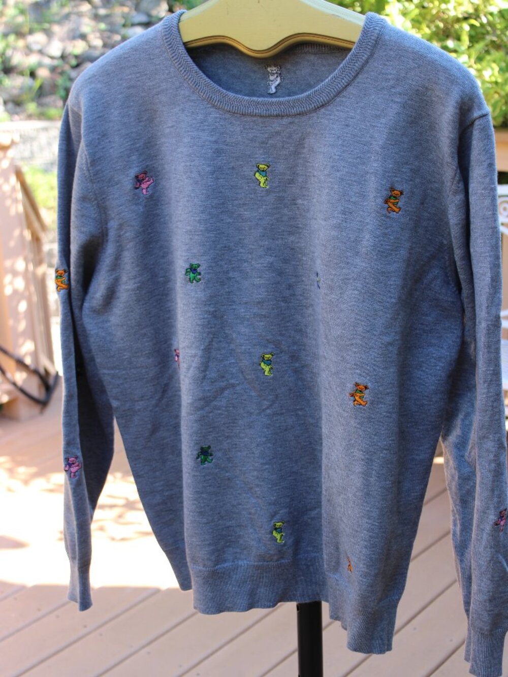 Section 119 Grateful Dead Men's Size L Gray Knit Dancing Bears Pullover Sweater
